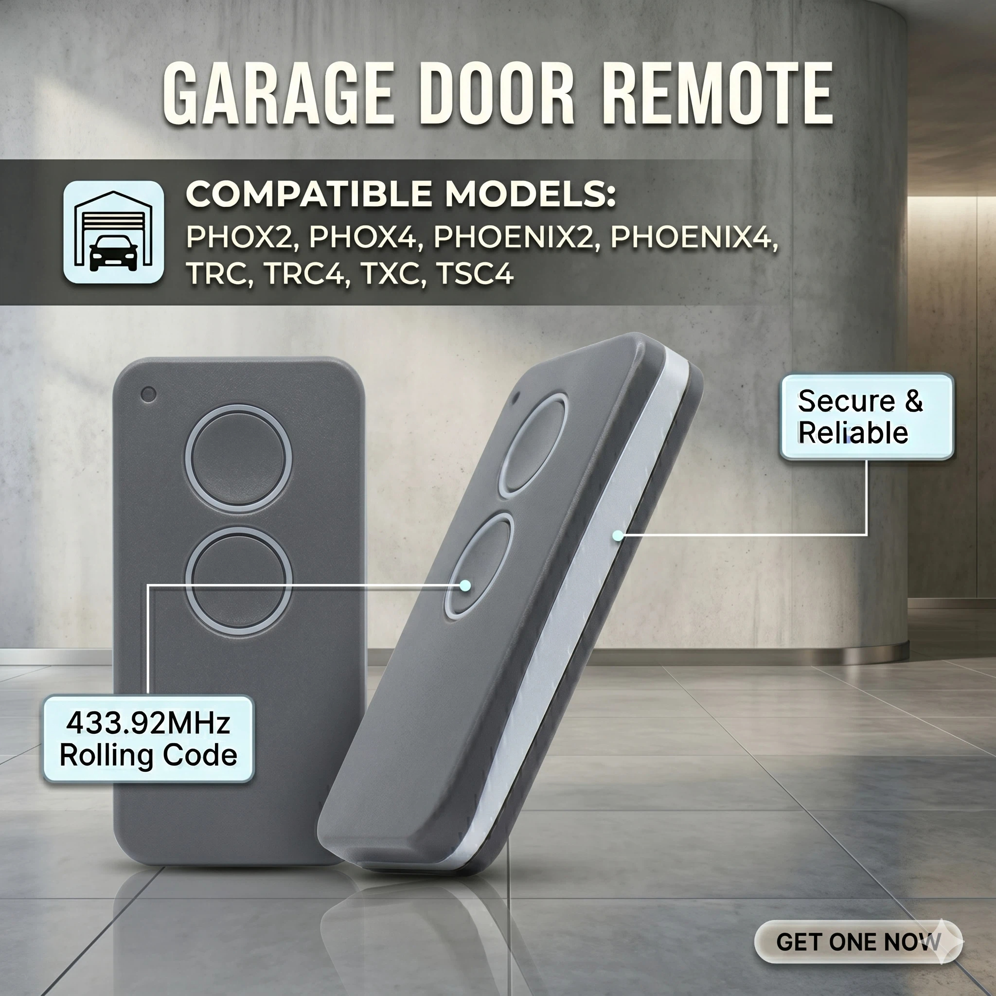 Remote Shutter Release - PHOX2 Garage Door Remote Control 433.92MHz
