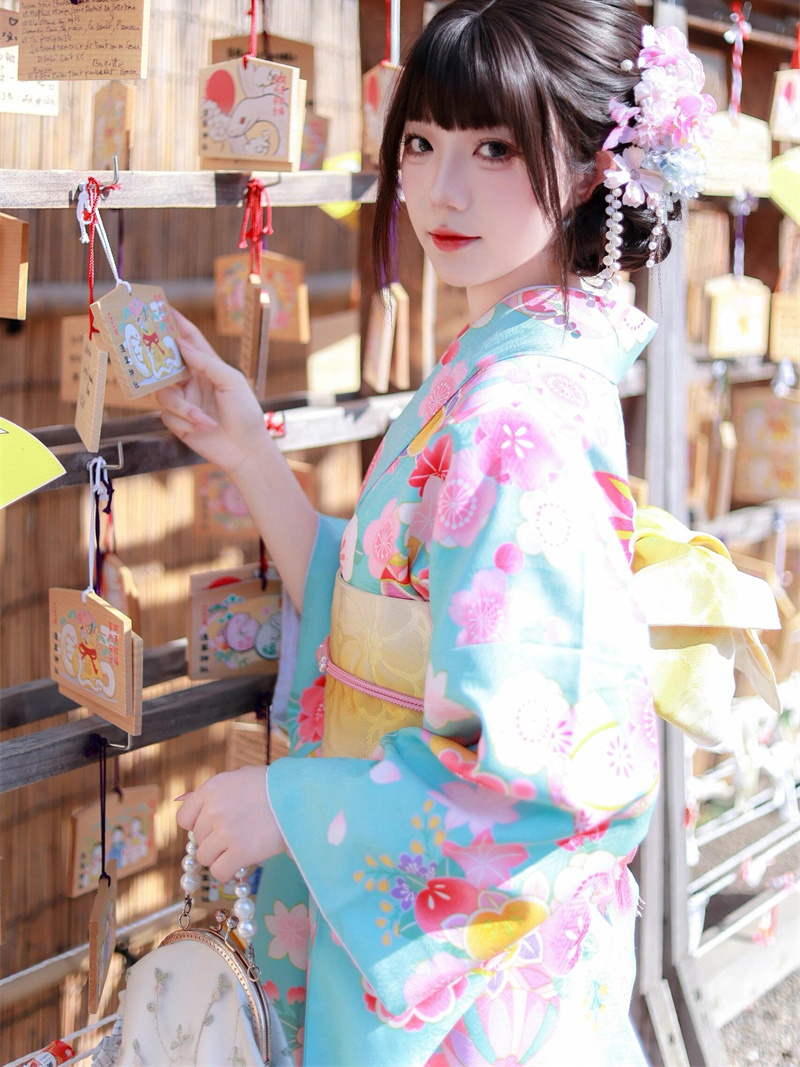 Photography Young - Traditional Japanese Kimono Style Bathrobe Retro