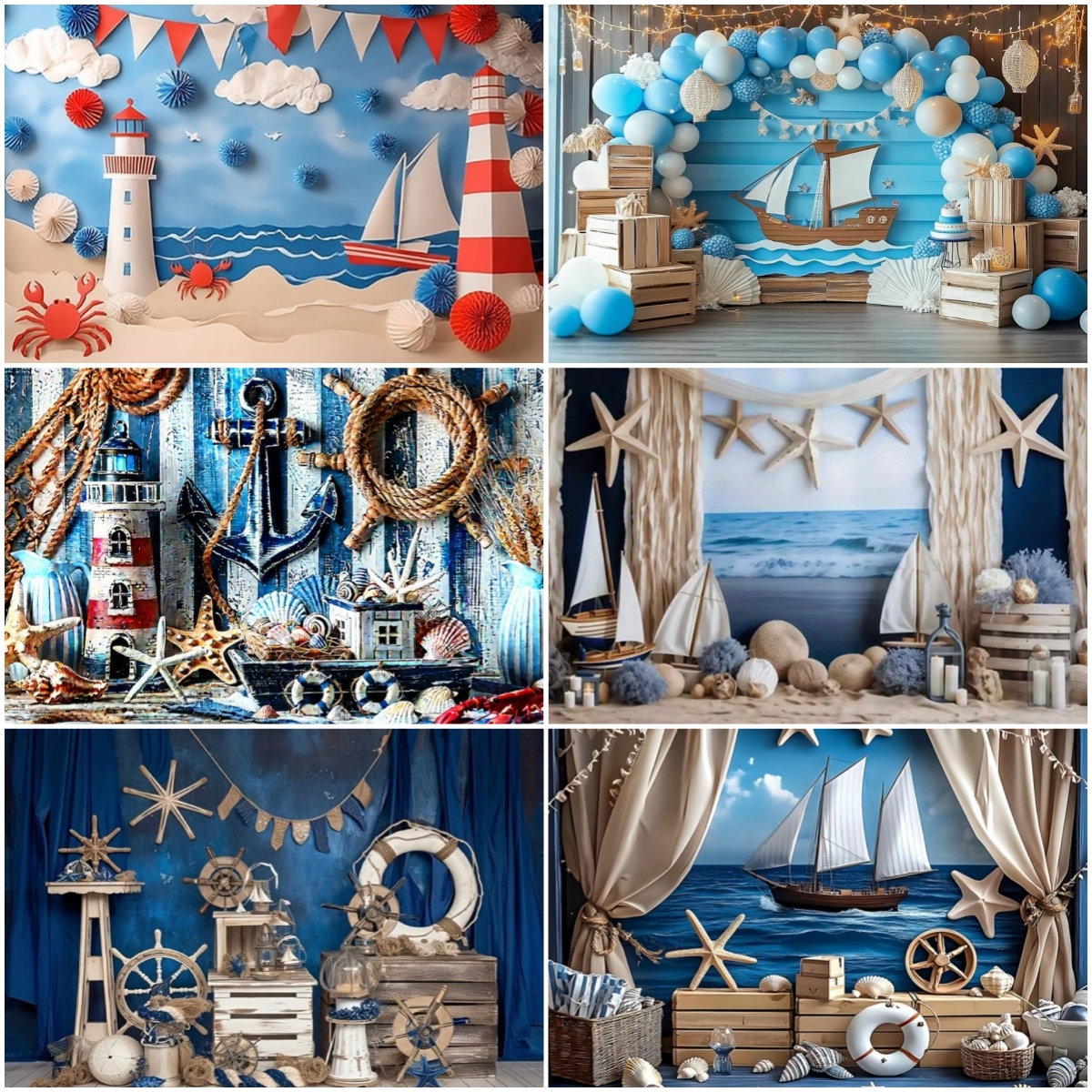 Photography Class - Nautical Rudder Sailor Theme Decor Backdrop