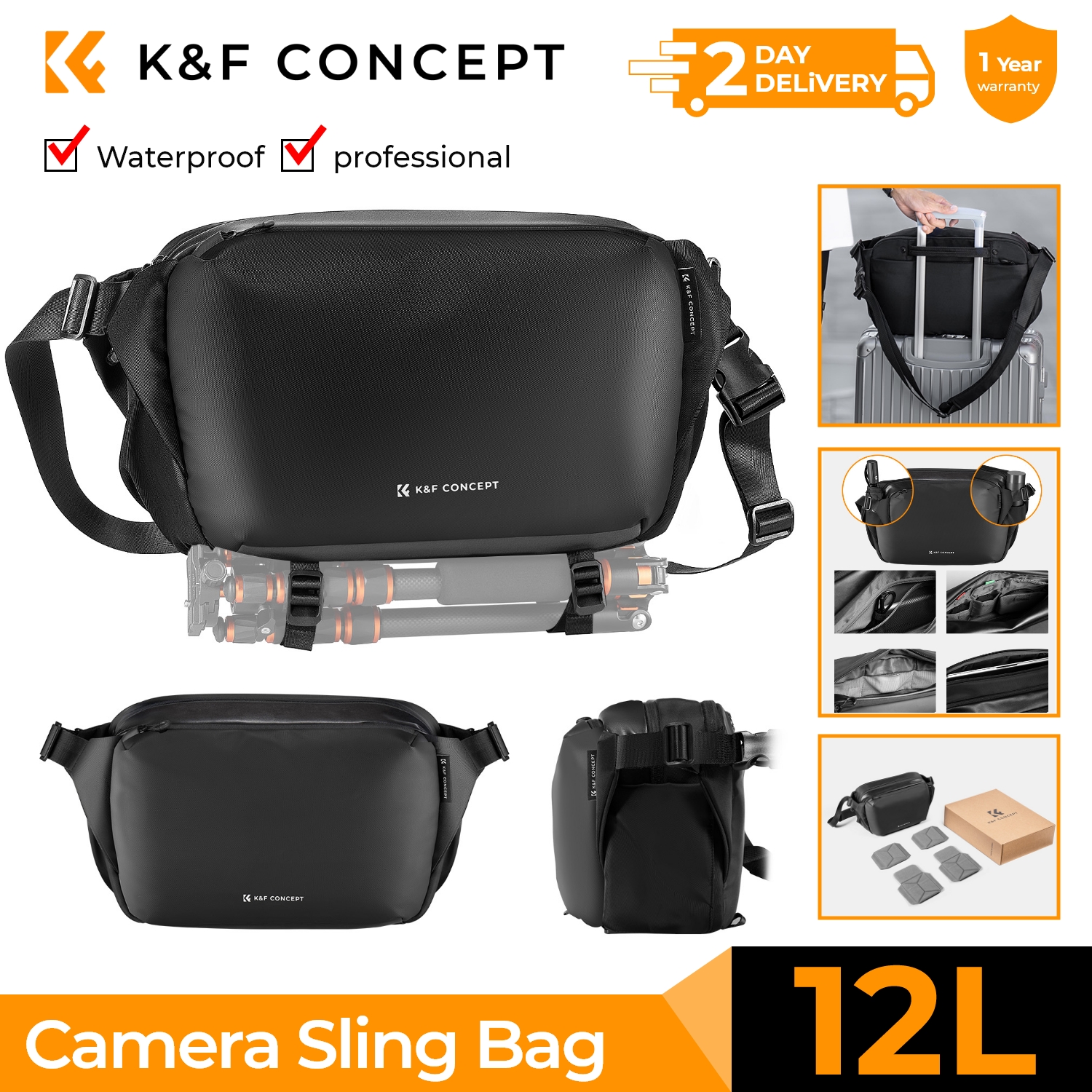 Photography Product - K&F CONCEPT 12L/10L Camera Sling Bag