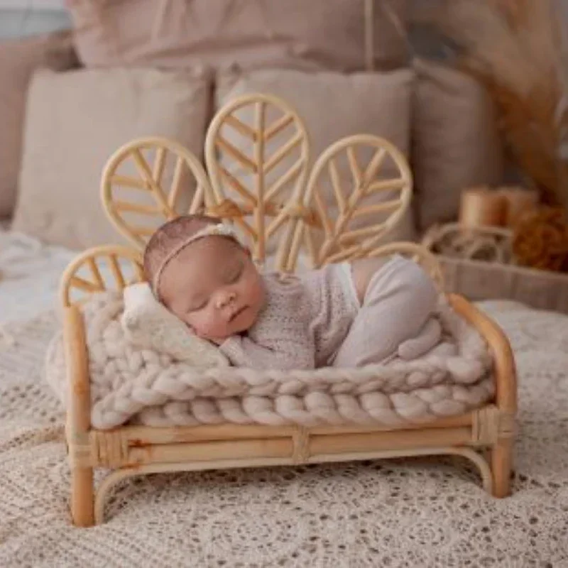 Photography Vietnam - Vietnam-Sourced Rattan Bench-Newborn Photography Props Practical