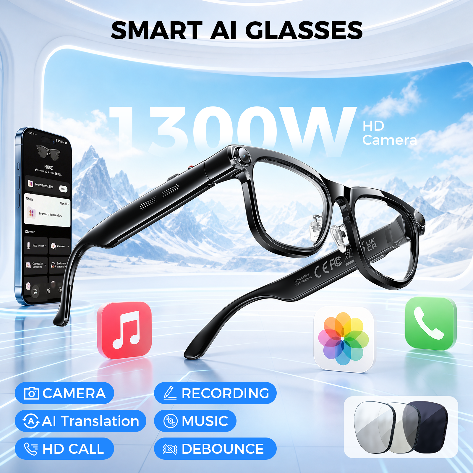 Photography Product - AI Smart Glasses 4K HD Camera