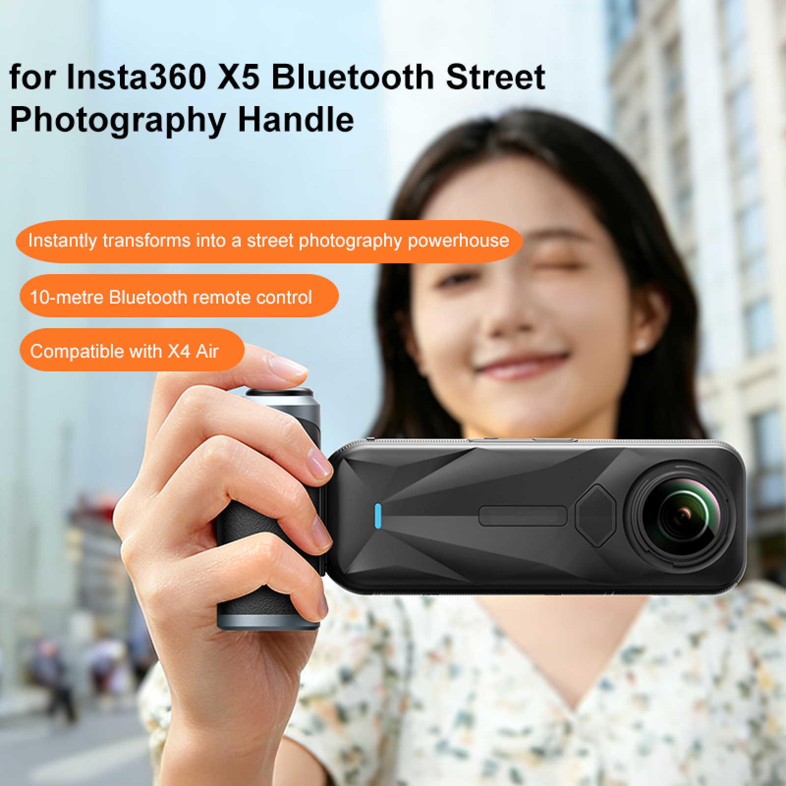 Photography Grip Insta360 X5 - Street Grip Vlog Holder Combo Camera