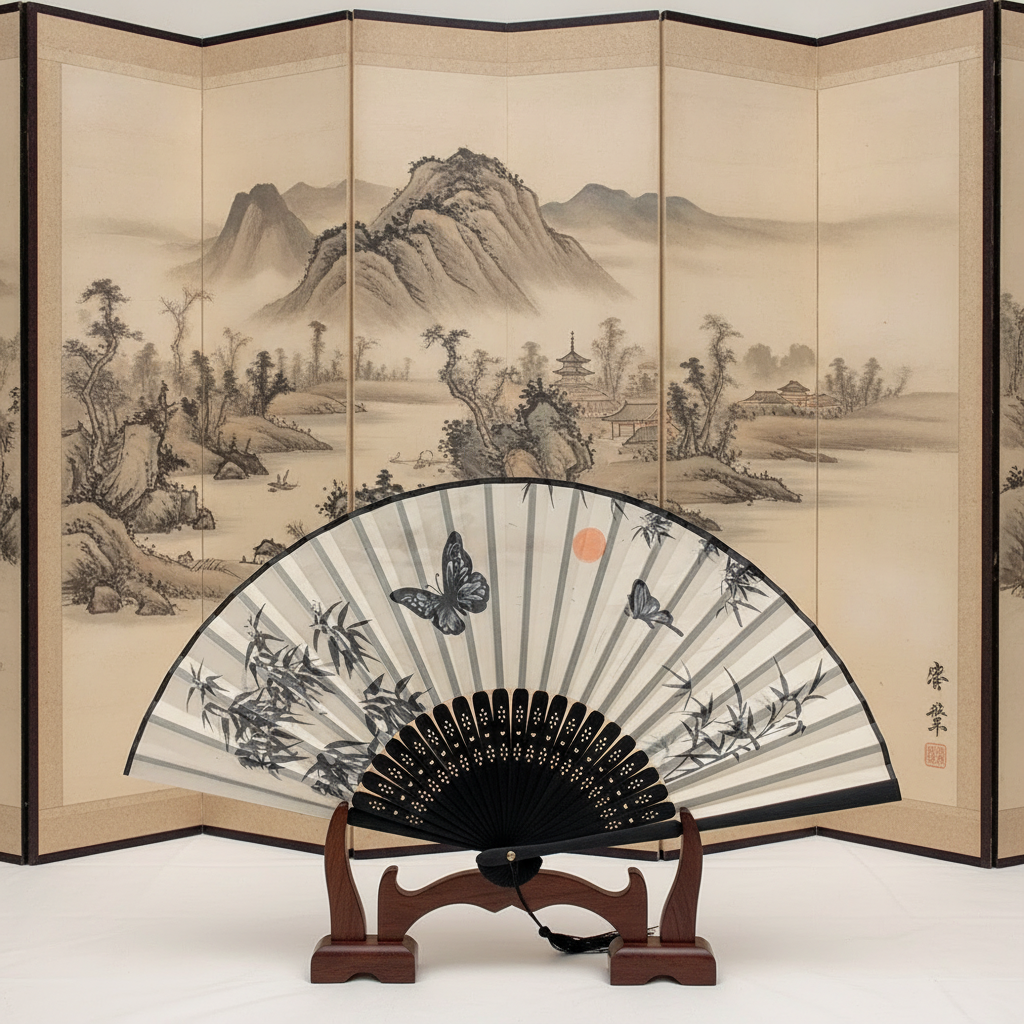 Vintage Silk Folding Fan Woode - Photography Vintage Style recension och pris