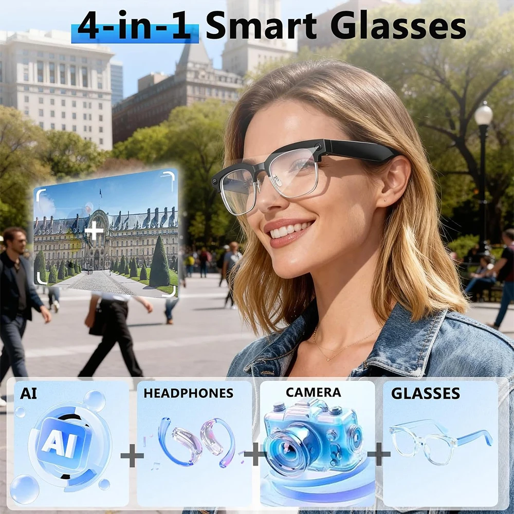 4K Smart AI Glasses 8MP Camera - Photography Product recension och pris