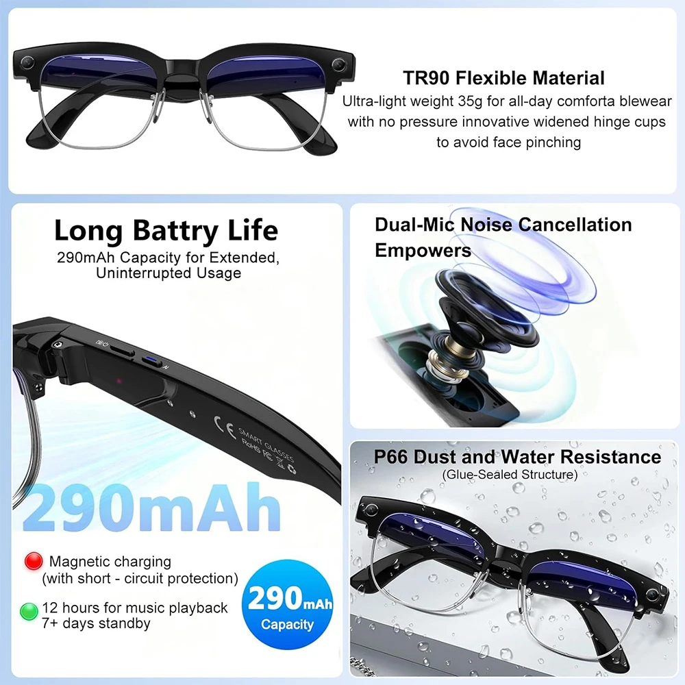4K Smart AI Glasses 8MP Camera - Photography Product recension och pris