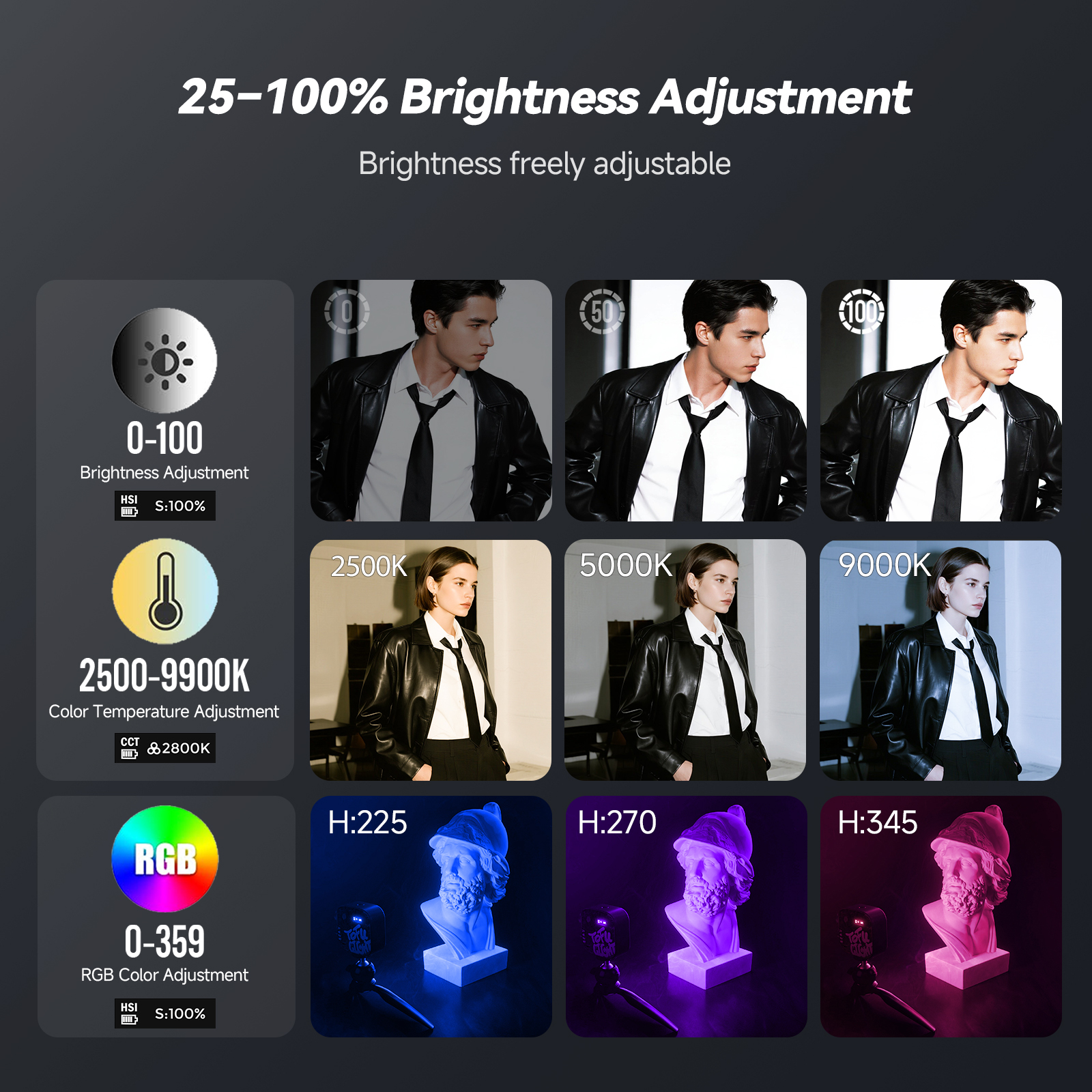 PHOTOOLEX 2000mAh  Full Color  - Photography Umbrella Lights recension och pris