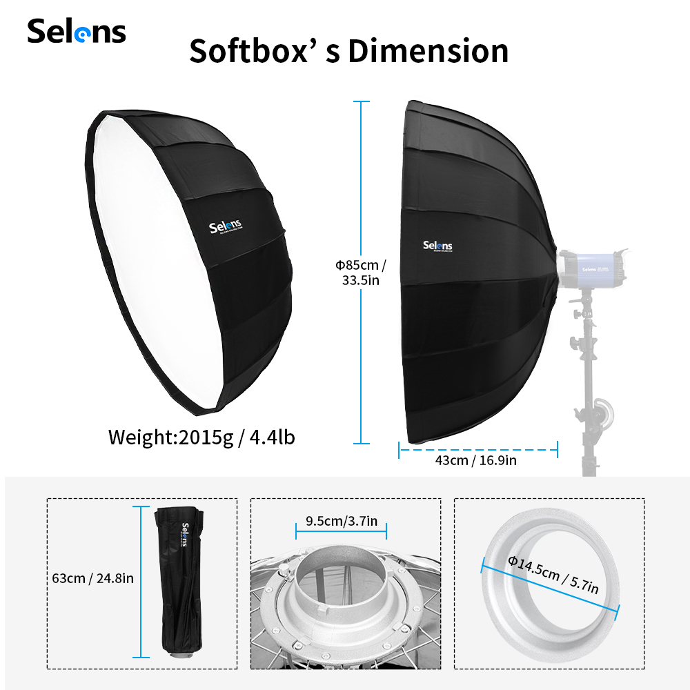 Selens 85cm Umbrella Radar Sof - Photography Umbrella Lights recension och pris