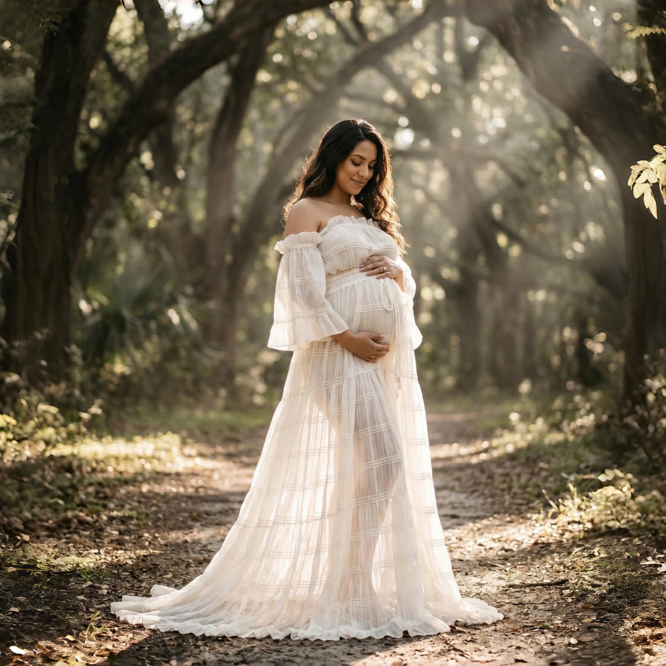 White Pleated Chiffon Maternit - Photography Outfit recension och pris
