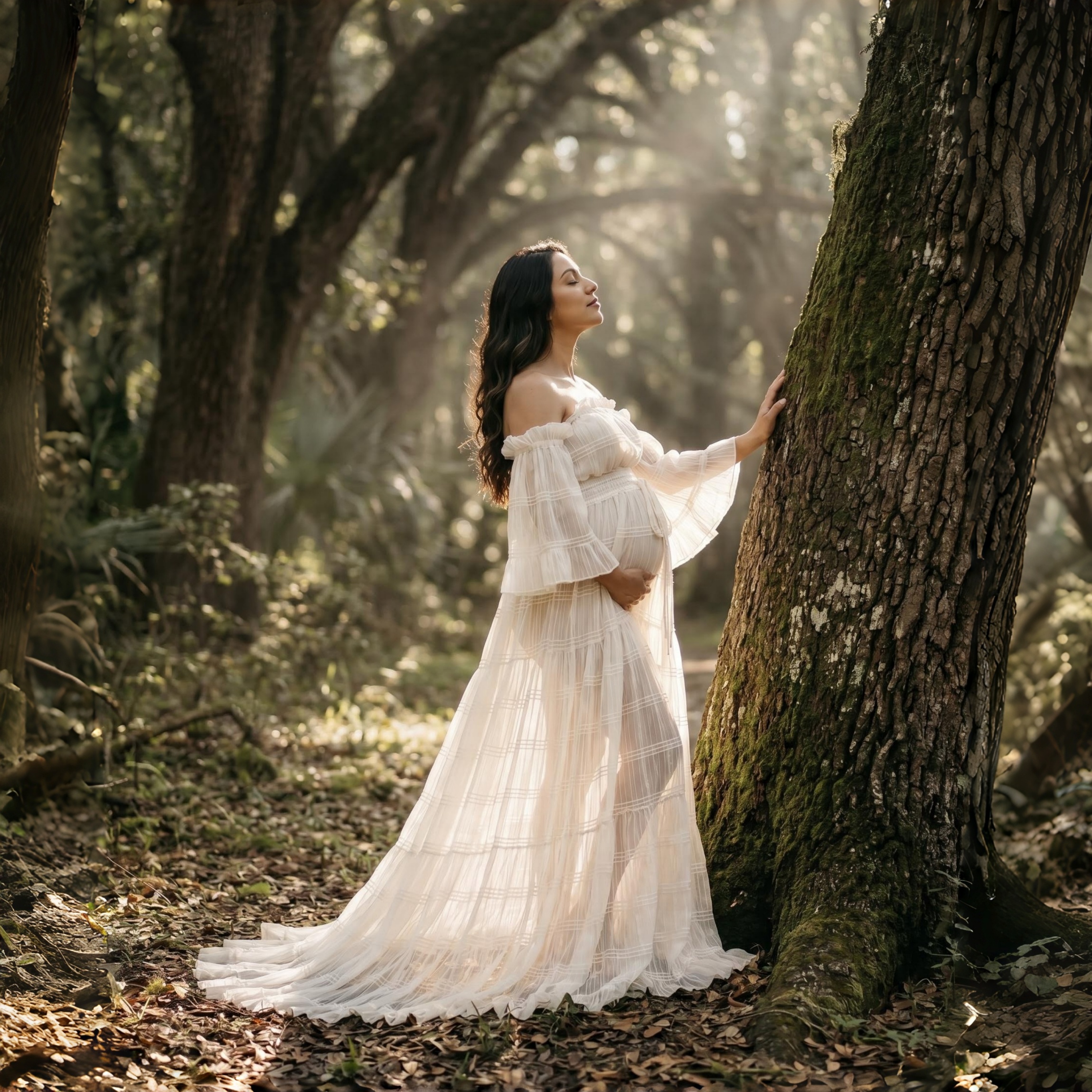 White Pleated Chiffon Maternit - Photography Outfit recension och pris