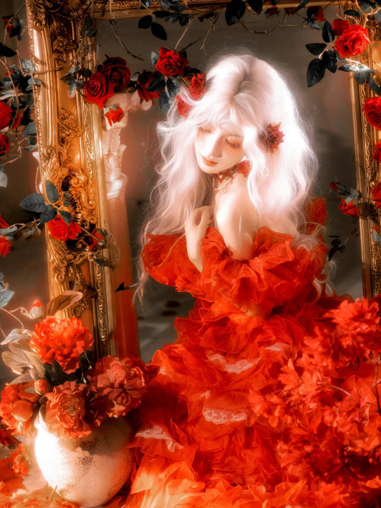Retro Baroque Style Red Dress  - Photography Young recension och pris