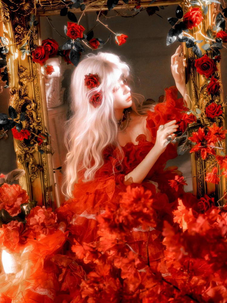 Retro Baroque Style Red Dress  - Photography Young recension och pris