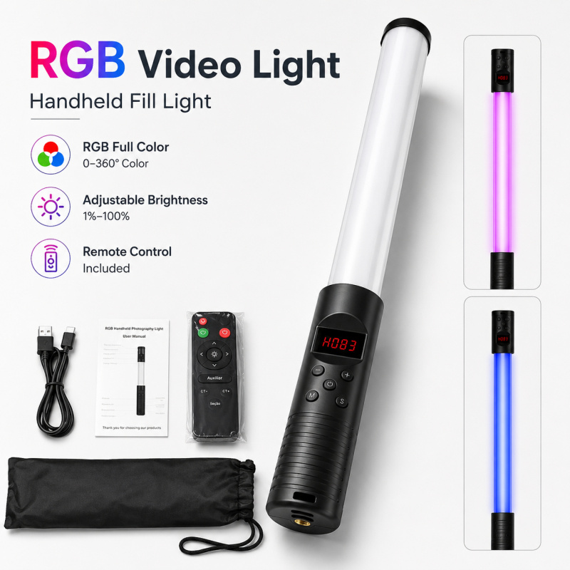 RGB Handheld Video Light Wand, - Photography Umbrella Lights recension och pris