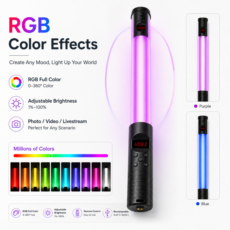 RGB Handheld Video Light Wand, - Photography Umbrella Lights recension och pris