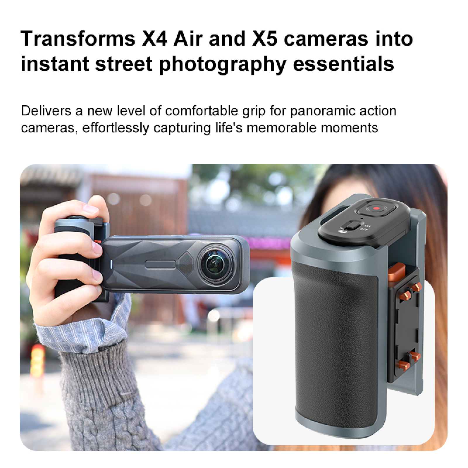 Street Photography Vlog Grip f - Photography Grip Insta360 X5 recension och pris