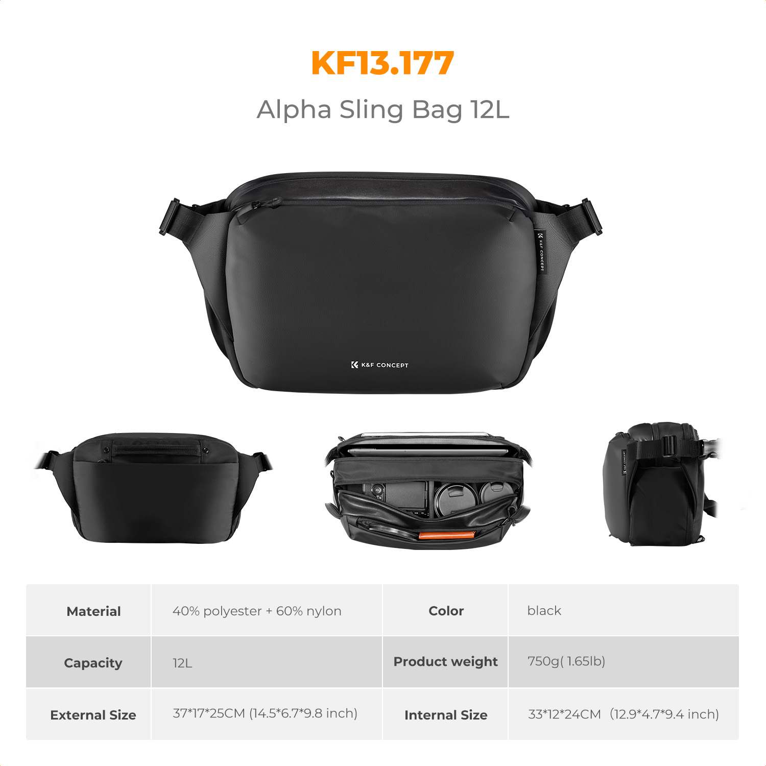 K&F CONCEPT 12L/10L Camera Sli - Photography Product recension och pris