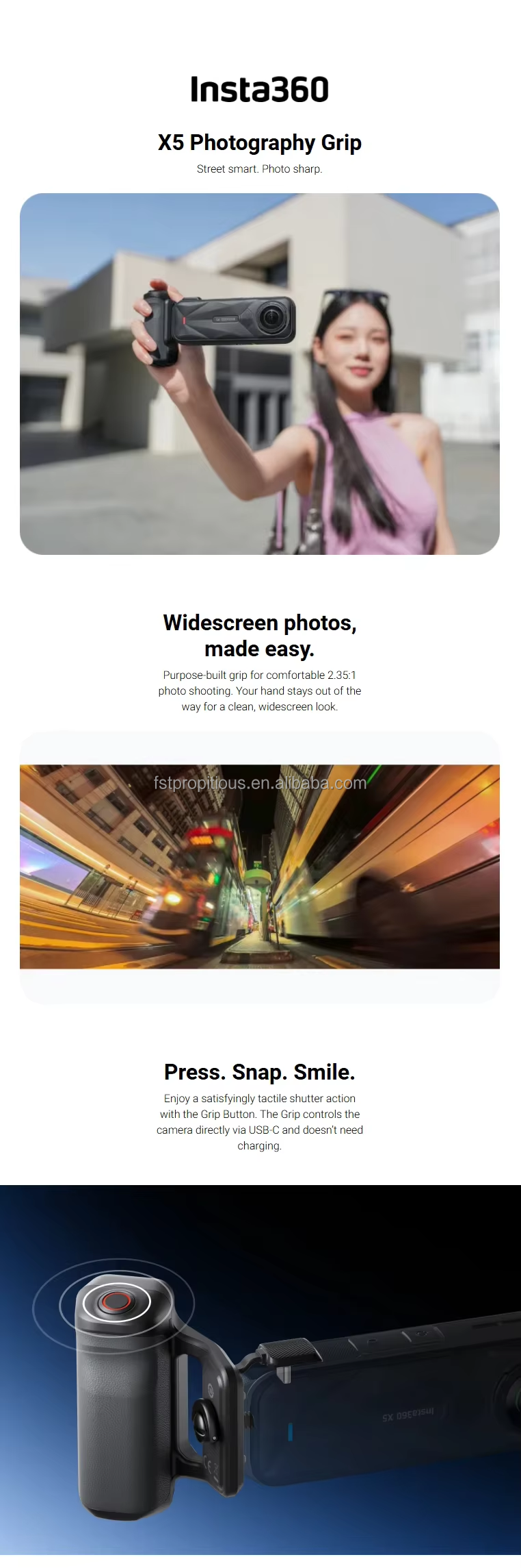 New X5 Photography Grip for In - Photography Grip Insta360 X5 recension och pris
