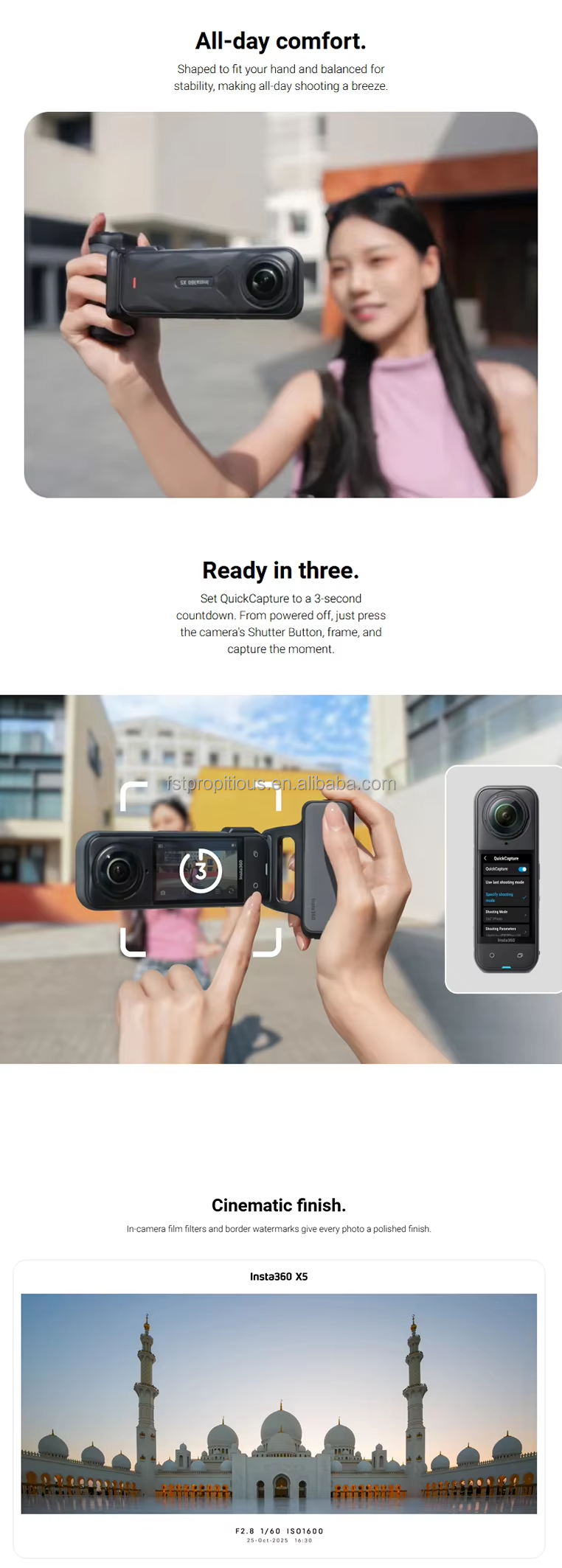 New X5 Photography Grip for In - Photography Grip Insta360 X5 recension och pris