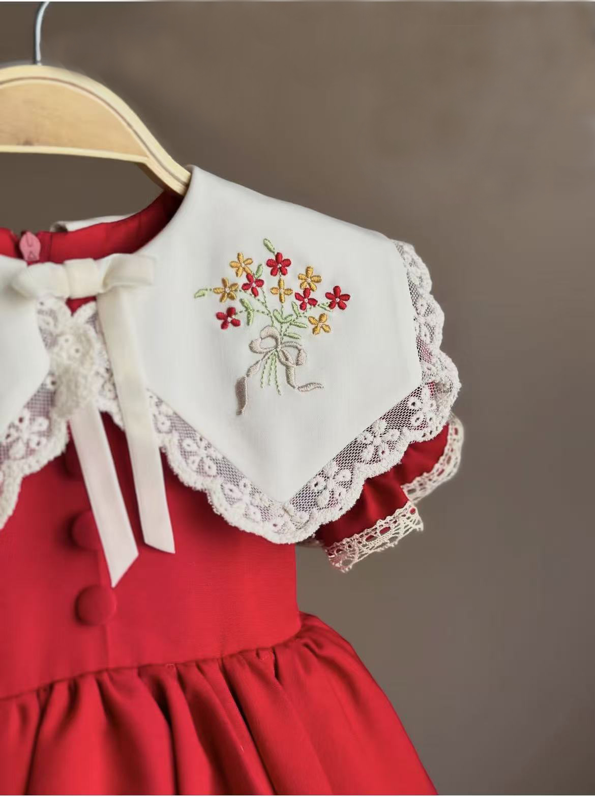 0-12Y Baby Girl Summer Red Emb - Photography Vintage Style recension och pris