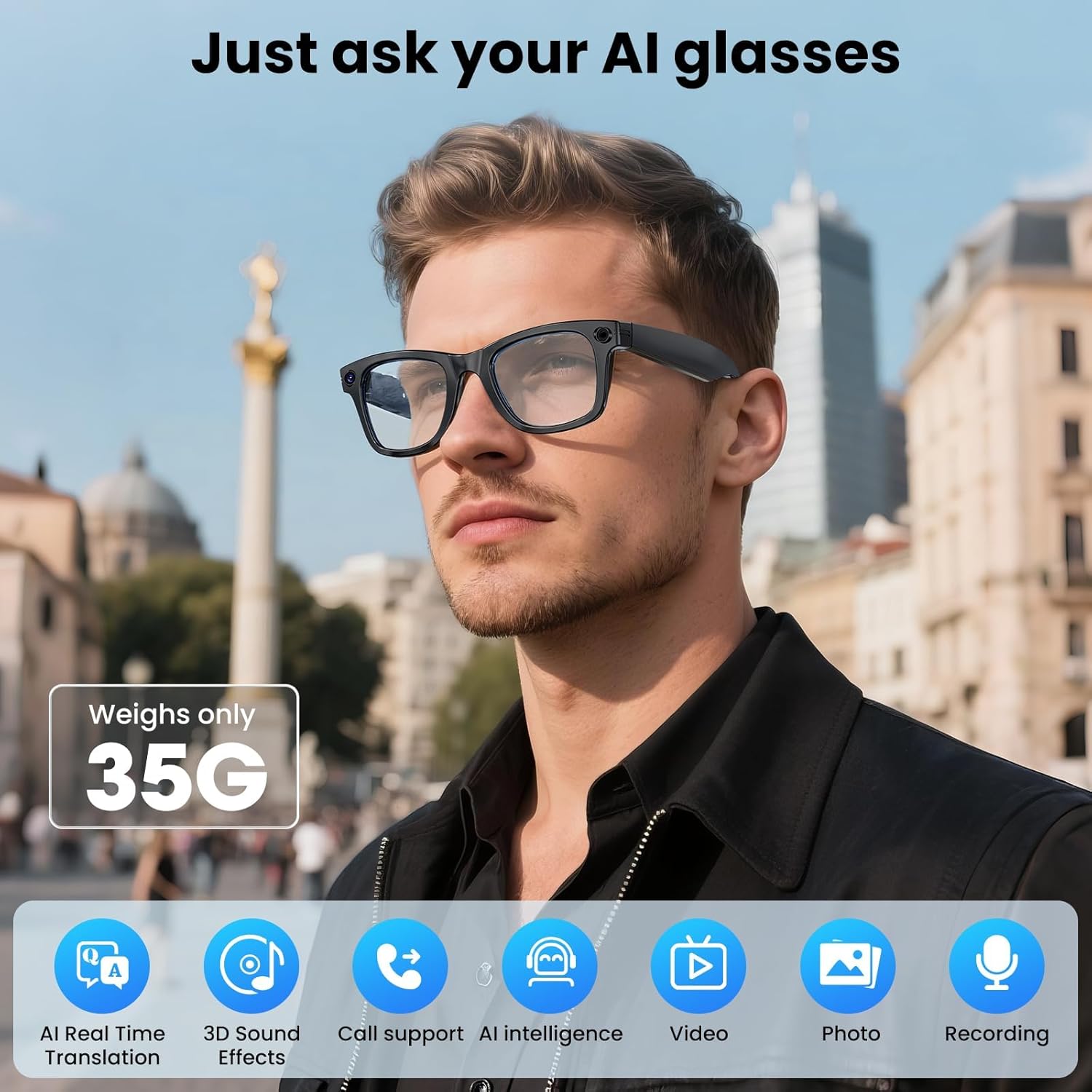 800W With Camera Smart Glasses - Photography Product recension och pris